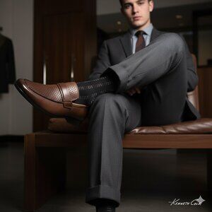 NWB Kenneth Cole New York Men 10.5 Loafer Full Leather Upper,Linings,Sole Cognac